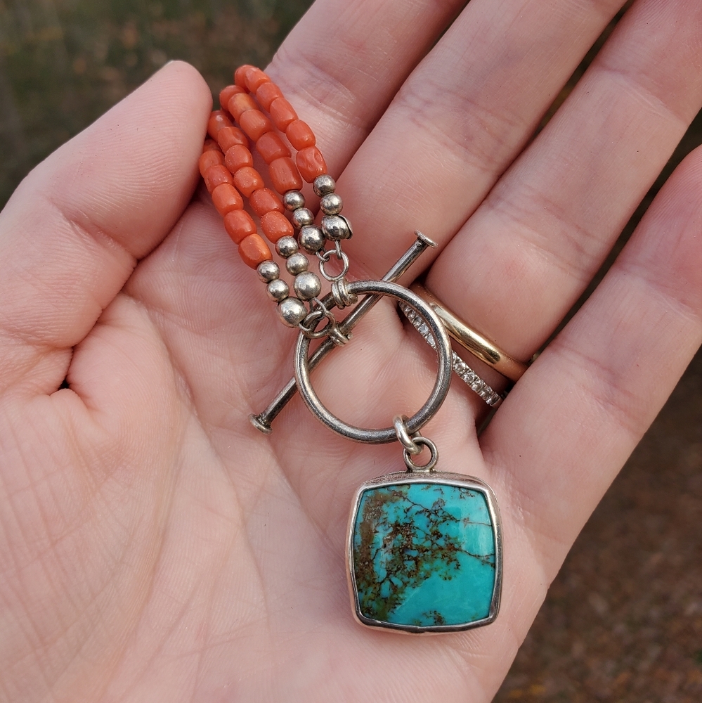 Turquoise and Coral Necklace
